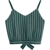 Bowknot Stripes Cut Out Cropped Tank Top - Ärmellose shirts - $14.49  ~ 12.45€