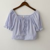 Bowknot shirt female 2020 summer new Korean version of the square collar top - Camisa - curtas - $19.99  ~ 17.17€