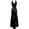 Bridal Satin Beaded Halter Gown Holiday Wedding Dress Black - Dresses - $59.99  ~ £45.59