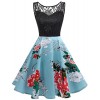 Bridesmay 1950s Vintage Lace Rockabilly Cocktail Dress Floral Tank Flared Dress - 连衣裙 - $39.99  ~ ¥267.95