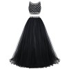 Bridesmay Long Tulle Prom Dress Two Piece Beaded Party Dress Bridesmaid Dress - Haljine - $239.00  ~ 205.27€