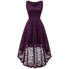 Bridesmay Women Vintage High Low Sleeveless Floral Lace Cocktail Party Swing Dress - Dresses - $39.99 