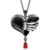 Broken Heart Pendant With Garnet Drop - Earrings - $99.00 