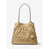 Brooklyn Large Metallic Leather And Canvas Tote - Hand bag - $548.00 