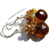 Brown Chalcedony Gem Cluster Earrings - Uhani - $28.00  ~ 24.05€