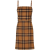 Brown Check Pinafore Dress - Dresses - 