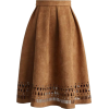Brown Faux Suede Skirt - Krila - 
