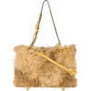 Brown Flap Shearling Box Bag - Bolsas pequenas - 