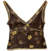 Brown Flower Tank Top - Camisas sem manga - 