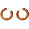 Brown Hoop Earrings - Kolczyki - 