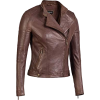 Brown Leather Jacket - Jacket - coats - 