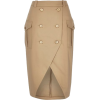 Brown Military Pencil Skirt - Faldas - 