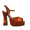 Brown Platform Flowers 60s - Platformke - 