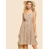 Brown Spaghetti Sleeveless Plaid Cami Dr - Dresses - $51.00 