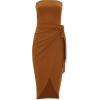 Brown Strapless Dress - sukienki - 