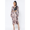 Brown Tie Dye Long Sleeve Midi Dress - Dresses - $41.80  ~ £31.77