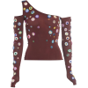 Brown embellished top - Long sleeves t-shirts - 