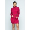 Brushed Knit Mock Neck Drop Shoulder Top With Front Pocket Mini Skirt Set - 连衣裙 - $28.60  ~ ¥191.63