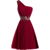Burgundy Off Shoulder Dress - Kleider - 