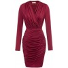 Burgundy Ruched Dress - Other - 