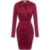 Burgundy Ruched Dress - Resto - 