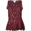 Burgundy Sleeveless Crochet Top - Other - 
