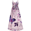 Butterfly Print Knot Front Pleated Cami  - Dresses - $40.00 