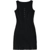 Button Ribbed Bodycon Dress - Obleke - 