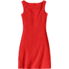 Button Ribbed Bodycon Dress - Dresses - 