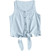 Button Up Chambray Scoop Tank Top - Camisas sem manga - 