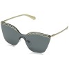 Bvlgari BV6093 278/87 Pale Gold/Black BV6093 Oval Sunglasses Lens Category 3 Si - Eyewear - 