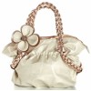 CANDICE Flower Soft Leatherette Metallic Weaved Double Handle Shoulder Bag Satchel Hobo Purse Handbag Gold - Hand bag - $29.50 