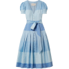 CAROLINA HERRERA Pleated striped cotton  - Vestidos - 