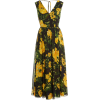 CAROLINA HERRERA V-Neck Floral Midi Dres - ワンピース・ドレス - 