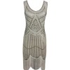CBTLVSN Womens Beads Sleeveless Tassel Double V-Neck Low-Cut Dress - sukienki - $56.65  ~ 48.66€