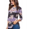 CEASIKERY Women's Blouse 3/4 Sleeve Floral Print T-Shirt Comfy Casual Tops for Women - Shirts - $29.99 