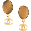 CHANEL VINTAGE stone CC drop earrings - Серьги - 