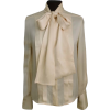 CHANEL  beige neutral chiffon blouse - Koszule - krótkie - 