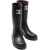 CHANEL black caoutchouc boots - Botas - 