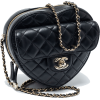 CHANEL black heart shaped bag - ハンドバッグ - 