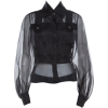 CHANEL black sheer blouse - Hemden - kurz - 