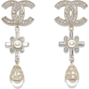 CHANEL crystal & pearl earrings - Aretes - 