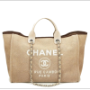 CHANEL neutral beige canvas tote - ハンドバッグ - 