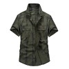 CHARTOU Mens Essential Button-Up Spread Collar Short-Sleeve Plaid Military Tactical Work Shirts - 半袖シャツ・ブラウス - $26.99  ~ ¥3,038