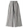 CHARTOU Women's Casual Striped High-Waist Wide-Leg Cotton Lightweight Palazzo Capri Culotte Pants - 裤子 - $9.89  ~ ¥66.27