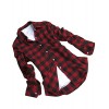 CHIGANT Womens Flannel Plaid Boyfriend Shirt,Long Sleeve Ladies Casual Button Down Blouse Top - Koszule - krótkie - $18.99  ~ 16.31€