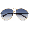 CHLOÉ Aviator-style gold and silver-tone - Sunglasses - 
