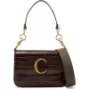 CHLOÉ Chloé C small leather-trimmed croc - Hand bag - 