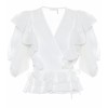 CHLOÉ Ruffled ramie wrap blouse - Košulje - kratke - 