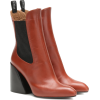CHLOÉ Wave embossed leather ankle boots - Škornji - 